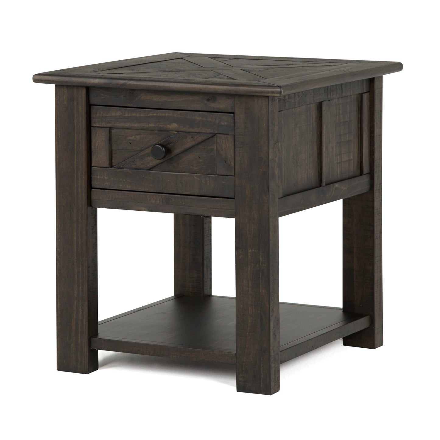 Garrett - Rectangular End Table - Weathered Charcoal