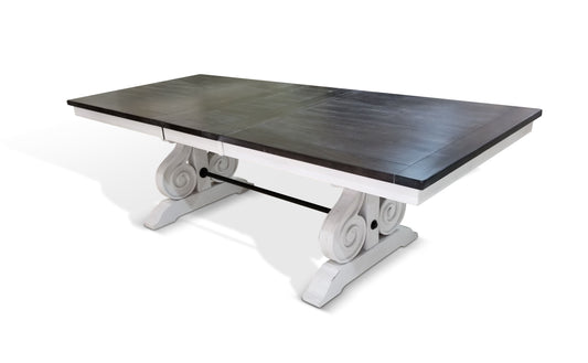 Carriage House - Trestle Table - White / Dark Brown