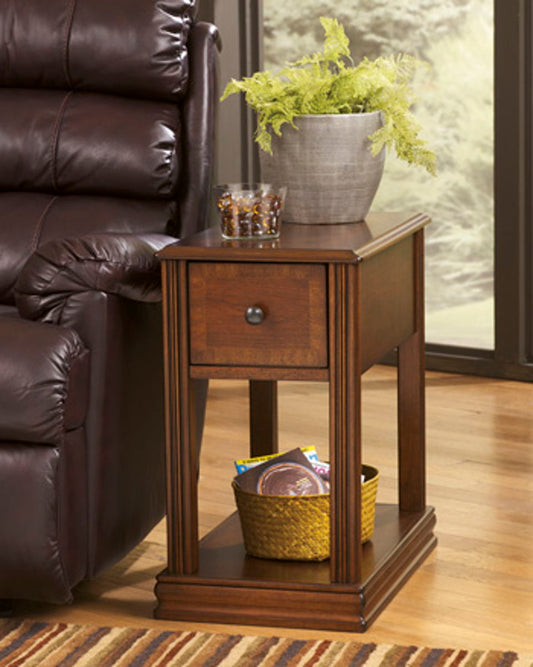 Breegin - Brown - Chair Side End Table - Removable Tray