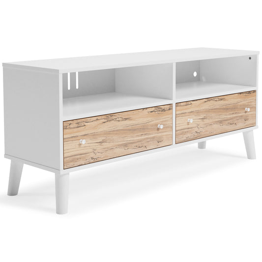 Piperton - White / Brown - Medium TV Stand