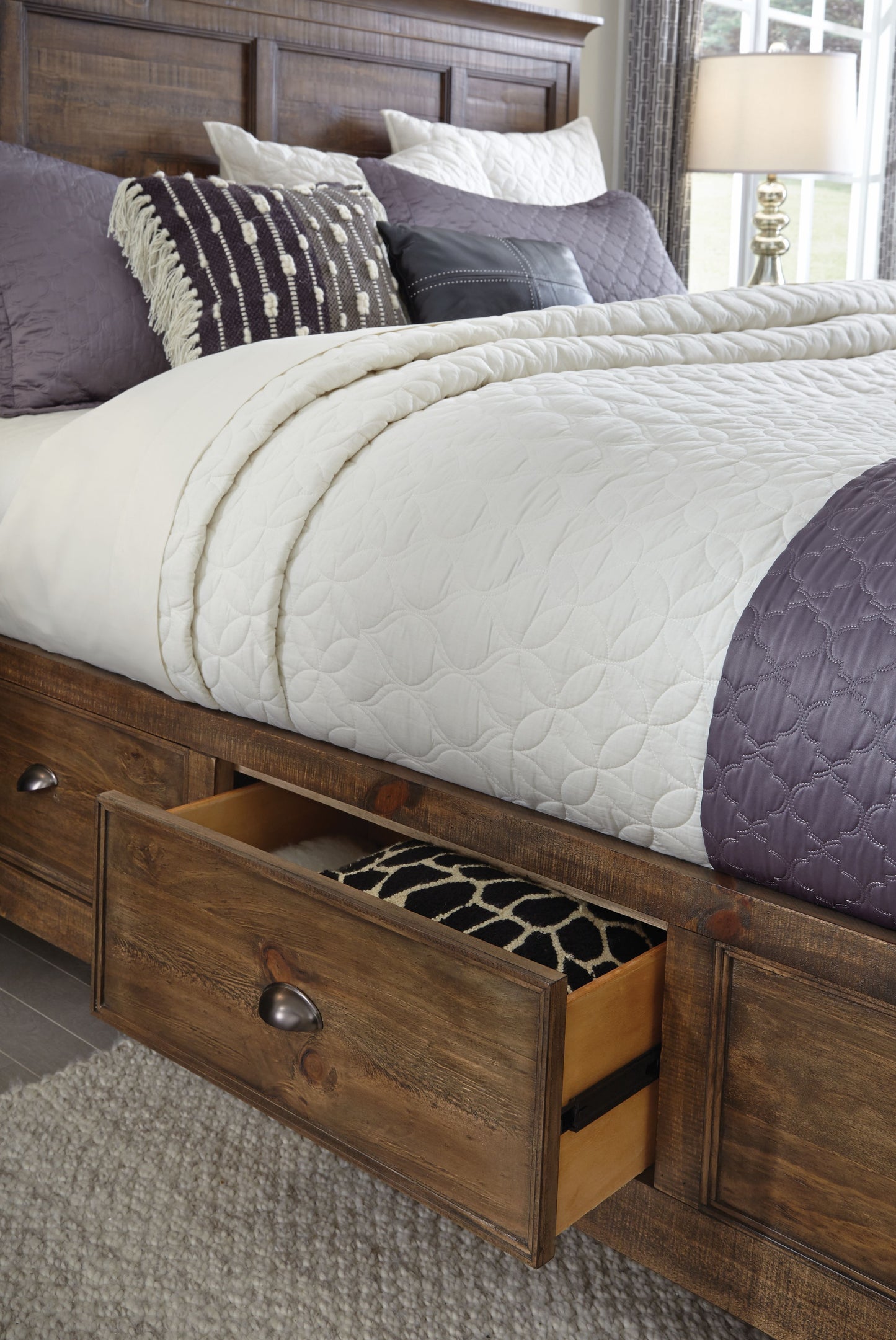 Bay Creek - Complete Panel Bed With Storage Rails