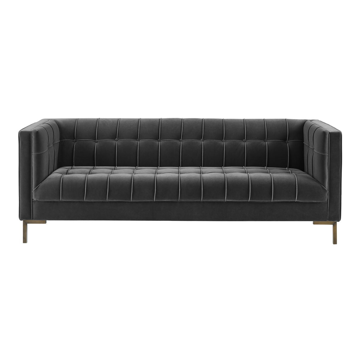 Isaac - Channel Stitch Velvet Sofa