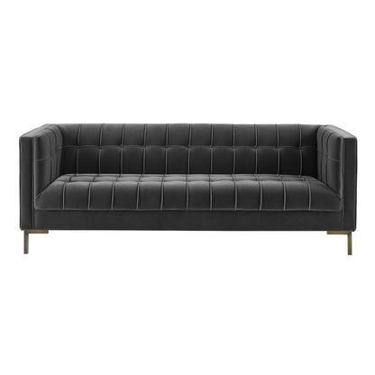 Isaac - Channel Stitch Velvet Sofa