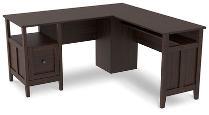 Camiburg - Warm Brown - 2-Piece Home Office Desk