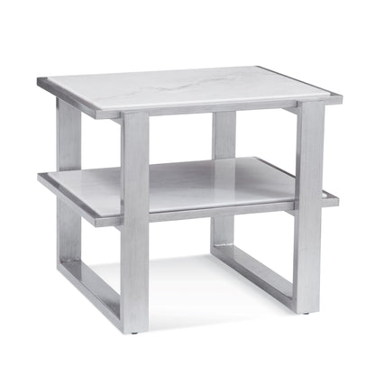 Hessle - Rectangle End Table - Silver