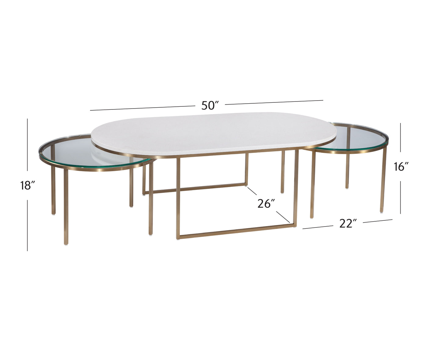 Thalia - Nesting Cocktail Table - White