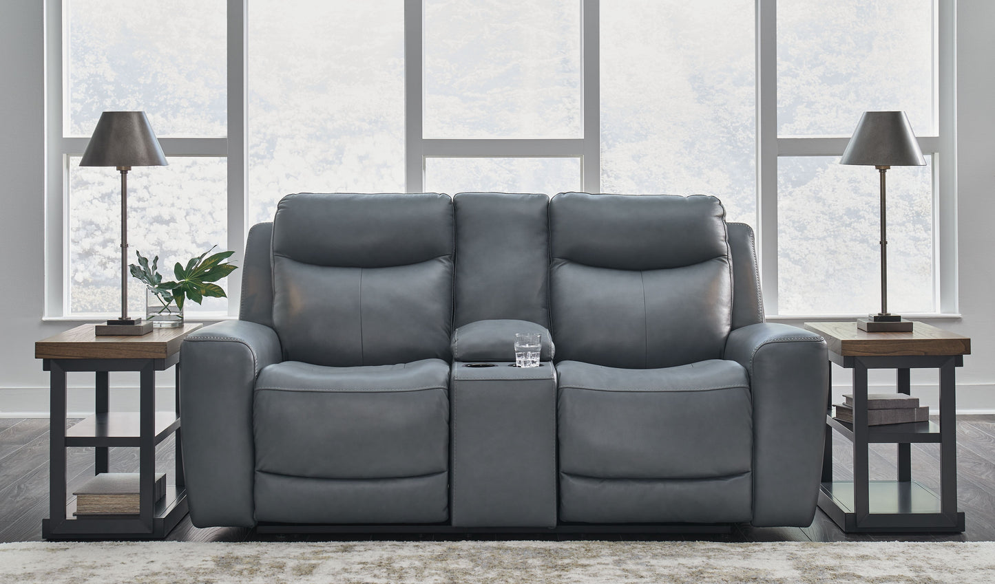 Mindanao - Power Reclining Loveseat With Console /Adj Hdrst