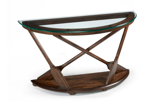 Beaufort - Sofa Table With Base And Glass Top - Dark Oak