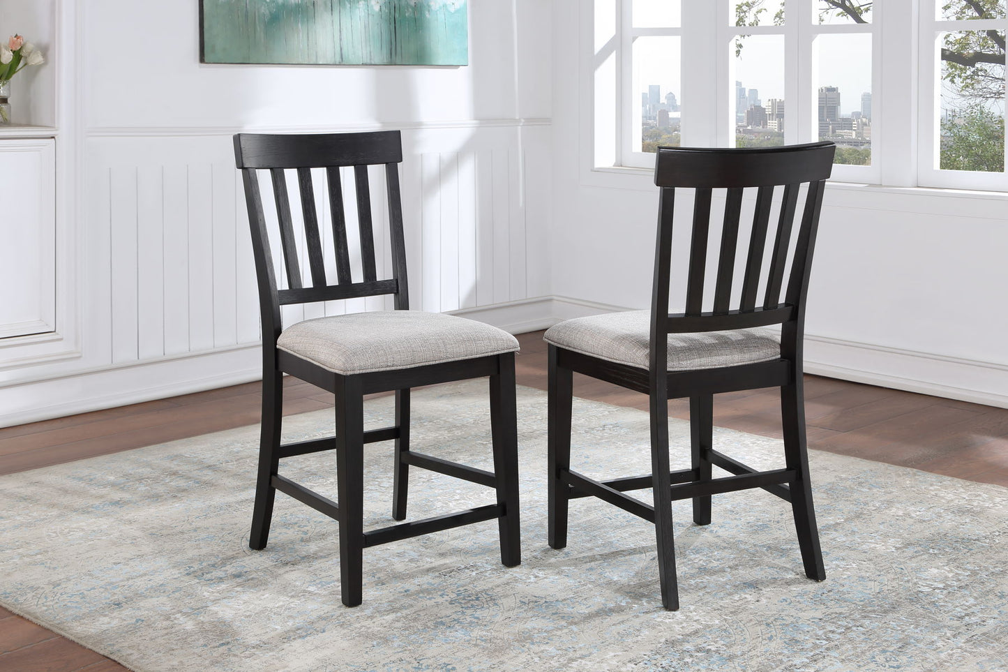 Halle - Counter Chair (Set of 2) - Dark Brown