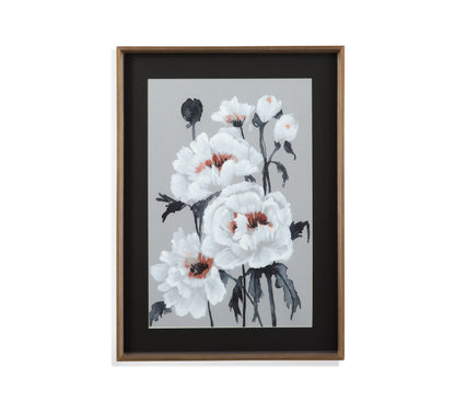 Peony Profusion II - Framed Print - Gray